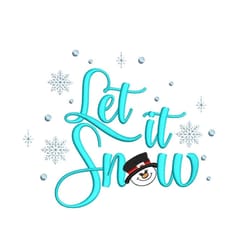 let it snow machine embroidery design, 4 sizes, instant download