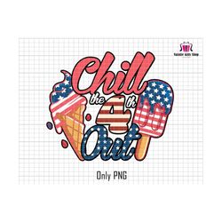 chill the 4th out png, fourth of july png, independence day png, retro 4th of july, patriotic png, groovy 4th of july, red white and blue