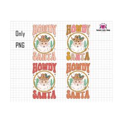 howdy santa png bundle, santa claus cowboy, merry christmas, retro christmas, pink christmas png, hello christmas, trendy xmas,santa western