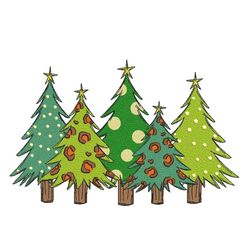 Leopard Christmas trees Embroidery Design, Xmas tree embroidery, 4 sizes, Instant download
