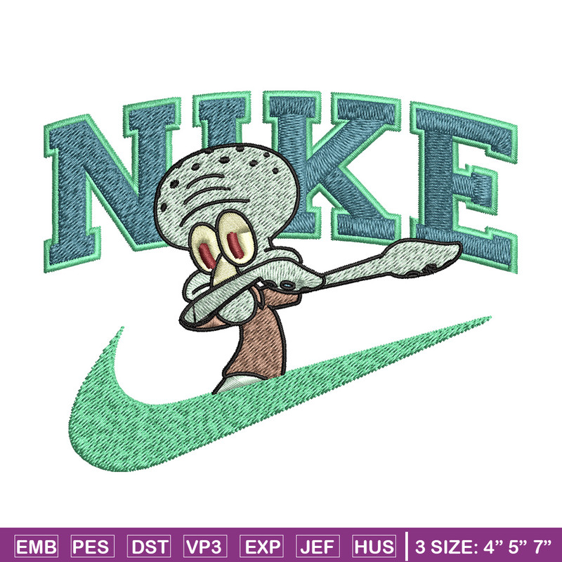 Nike Squidward Embroidery Design, Spongebob Embroidery, Nike Embroidery, Embroidery File, Logo shirt, Digital download.jpg