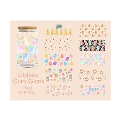 10 Libbey Can Glass Easter 16Oz Png, Easter Can Glass Wrap Png, Bunny Can Glass Wraps Png, Bunnies Can Glass Wrap Png, Easter Png Bundle