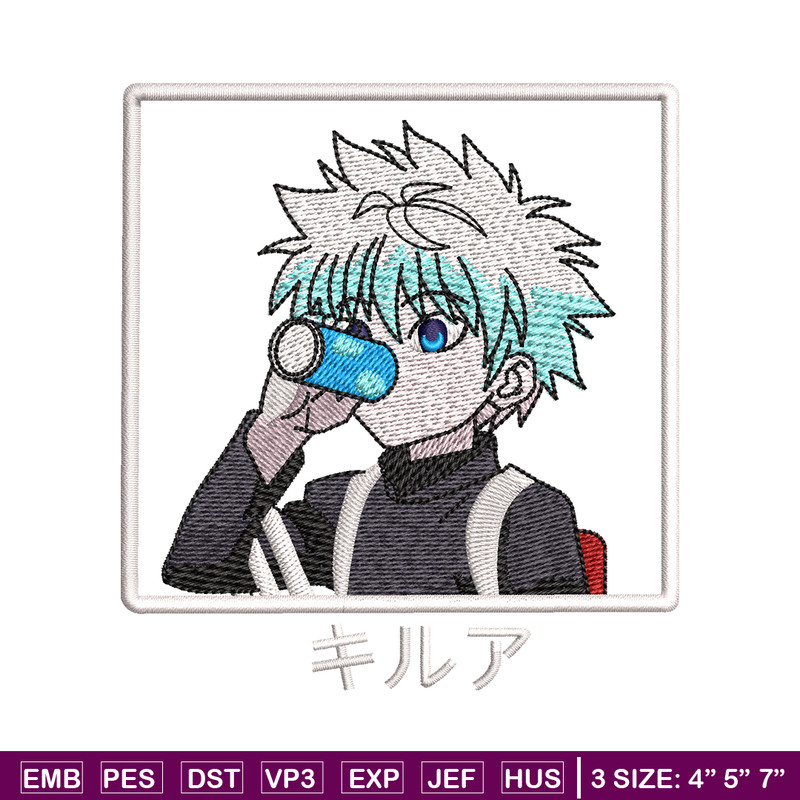 Killua embroidery design, hunter x hunter embroidery, anime design, logo design, anime shirt, Digital download..jpg