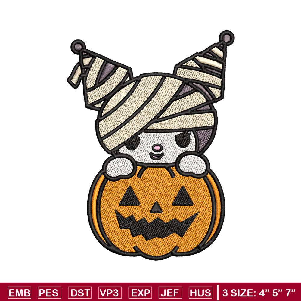 Kuromi Mummy Embroidery design, Halloween Embroidery, Embroidery File, cartoon design, logo shirt, Digital download..jpg