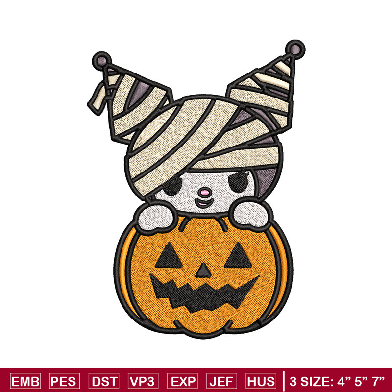 Kuromi Mummy Embroidery design, Halloween Embroidery, Embroidery File, cartoon design, logo shirt, Digital download..jpg