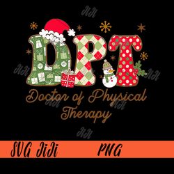 groovy doctor of physical therapy png, christmas dpt pt pta png, merry christmas png