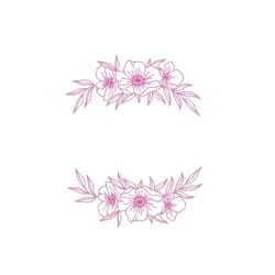 floral frame machine embroidery design, 5 sizes, instant download