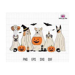 retro halloween svg, dog ghost svg bundle, dog witch svg, spooky pumpkin svg, halloween shirt svg, animal ghost svg, dog lover, dog design