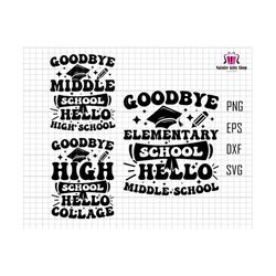 goodbye elementary school hello middle school, class dismissed svg, last day of school, teacher life svg, middle school, elementary school