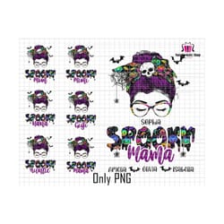 personalized spooky family png bundle, spooky mom png, spooky auntie png, spooky mama png, halloween sublimation png, digital download png