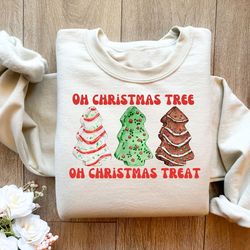 oh christmas tree sweatshirt, christmas cake sweatshirt, funny christmas sweatshirt, little debbie cake sweater, christm