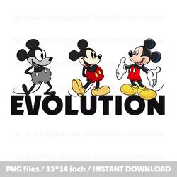 Mickey Evolution Digital Clipart Sublimation Design Png