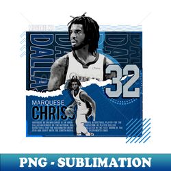 Marquese Chriss Basketball Paper Poster Mavericks - Vintage Sublimation PNG Download - Enhance Your Apparel with Stunning Detail