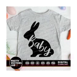baby bunny svg, easter svg, easter bunny cut files, baby easter svg dxf eps png, rabbit quote clipart, kids shirt design