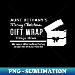 Aunt Bethanys Meowy Christmas Gift Wrap - Instant PNG Sublimation Download - Transform Your Sublimation Creations
