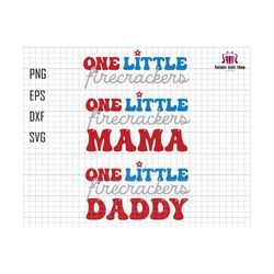 one little firecracker svg bundle, little miss firecracker svg, american girl svg, american mama, firecracker dad, 4th of july, patriotic