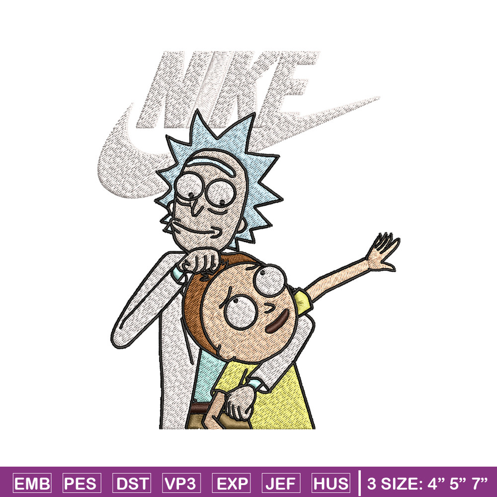 Rick and Morty Just Rick It Embroidery design, Cartoon Embroidery, Logo Nike design, Embroidery file, Instant download..jpg