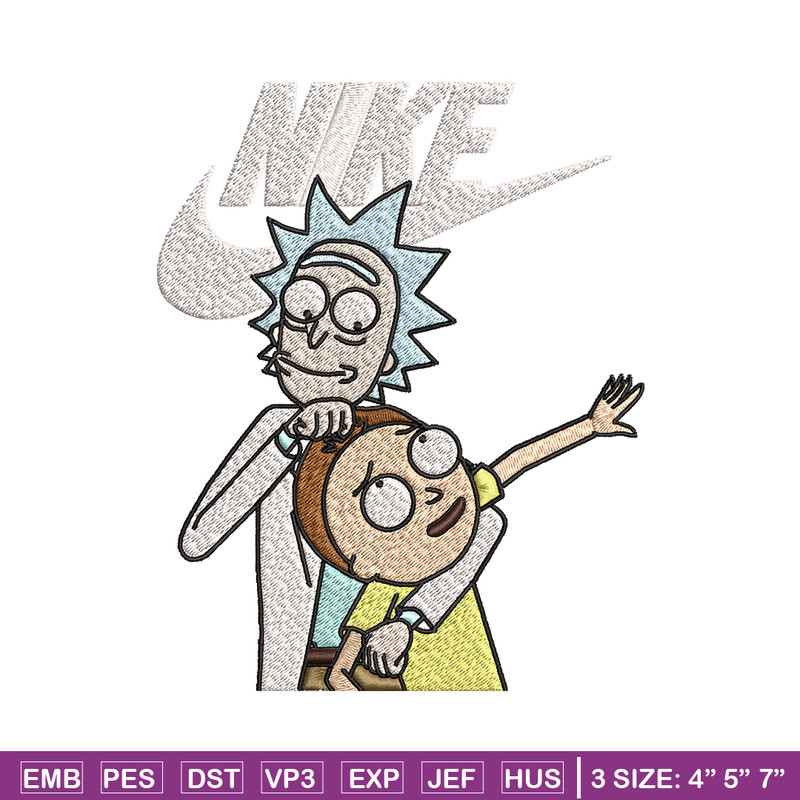 Rick and Morty Just Rick It Embroidery design, Cartoon Embroidery, Logo Nike design, Embroidery file, Instant download..jpg