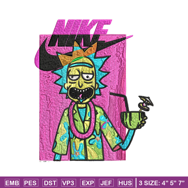 Rick and Morty x Just Rick It Embroidery design, Cartoon Embroidery, Nike design, Embroidery file, Instant download..jpg