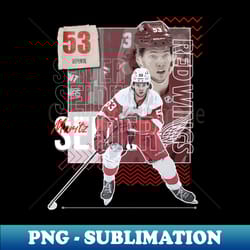 moritz seider hockey paper poster red wings 6 - high-resolution png sublimation file - perfect for creative projects