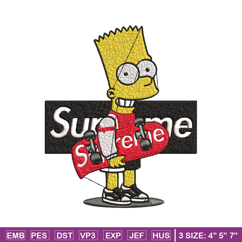 Simpson Supreme Embroidery design, Simpson Embroidery, cartoon design, Embroidery File, logo shirt, Digital download..jpg