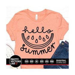 hello summer svg, watermelon cut file, vacation quote svg dxf eps png, farmhouse sign svg, beach clipart, sublimation pn