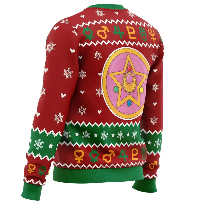 Christmas Sailor Guardians Sailor Moon All Over Print Hoodie 3D Zip Hoodie 3D Ugly Christmas Sweater 3D Fleece Hoodie