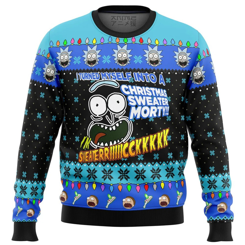 I am Sweater Rick Rick and Morty All Over Print Hoodie 3D Zip Hoodie 3D Ugly Christmas Sweater 3D Fleece Hoodie