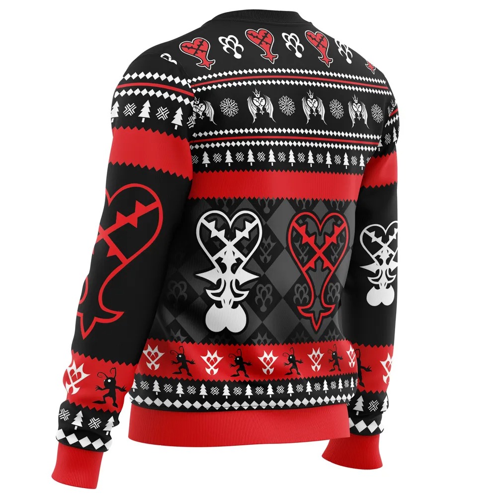 Heartless Christmas Kingdom Hearts All Over Print Hoodie 3D Zip Hoodie 3D Ugly Christmas Sweater 3D Fleece Hoodie