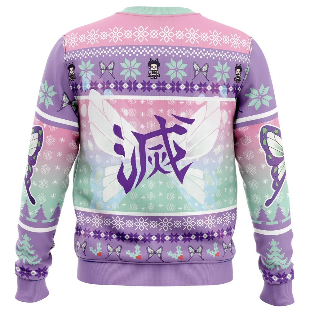 Christmas Kochou Shinobu Demon Slayer All Over Print Hoodie 3D Zip Hoodie 3D Ugly Christmas Sweater 3D Fleece Hoodie