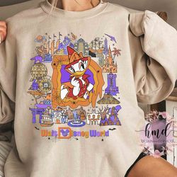cute disney daisy duck costume halloween retro shirt, mickeys not so scary party family matching tee, wdw disneyland vac