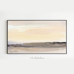 Samsung Frame TV Art Abstract Landscape Sunset Blush Sky Horizon Minimal Watercolor Hand Painted Digital Download Art