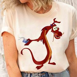 cute mushu dragon and cri-kee cricket portrait t-shirt, disney mulan princess tee, magic kingdom holiday unisex t-shirt
