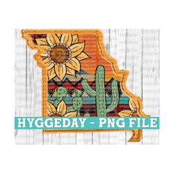 aztec sunflower missouri png, sublimation download, desert, cactus, country, western, serape