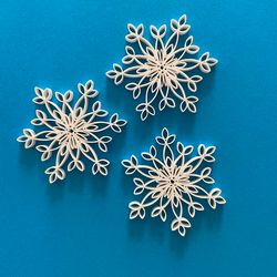 Christmas Tree Ornament - Quilled Snowflake - Christmas Mandala - Set of 3 Snowflake - Quilling Christmas Decor