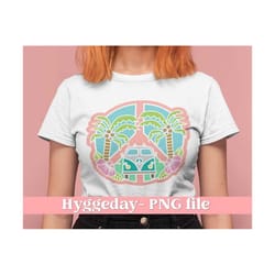 summer peace illustration png, sublimation digital download, vacation, beach, hippie, sun, sunshine, sublimate