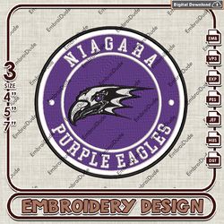 NCAA Logo Embroidery Files, NCAA Niagara Purple Eagles Embroidery Designs, Niagara Purple Machine Embroidery Design