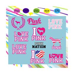 love pink svg, love pink clip art, pink nation svg, love pink dog svg, i love pink svg, american flag for silhouette, fi