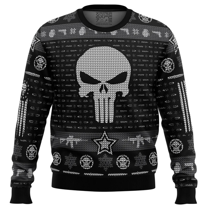 The Punisher All Over Print Hoodie 3D Zip Hoodie 3D Ugly Christmas Sweater 3D Fleece Hoodie