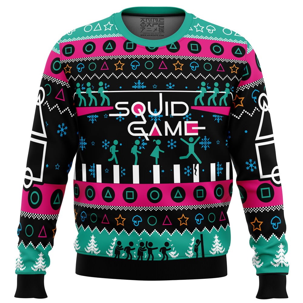 The Game is On Squid Game All Over Print Hoodie 3D Zip Hoodie 3D Ugly Christmas Sweater 3D Fleece Hoodie