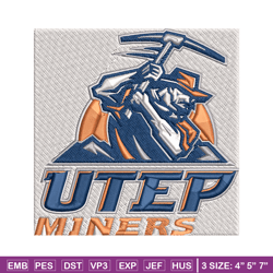 utep miners embroidery design, utep miners embroidery, logo sport, sport embroidery, ncaa embroidery.