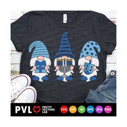 hanukkah gnomes svg, hanukkah svg, happy hanukkah cut files, gnome with menorah svg, dxf, eps, png, hanukkah dreidel svg
