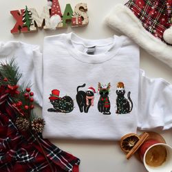 christmas cats sweatshirt, christmas cat mom shirt, cat lovers xmas sweater, christmas cat owner sweatshirt, christmas g