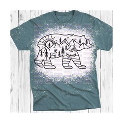 bear nature landscape svg png dxf, hiking, camping, mountains, bear, lake, adventure, hand drawn, files for: cricut, silhouette, sublimate,