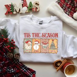 christmas ugly sweatshirt, retro tis the season christmas shirt, christmas tarot cards sweater, santa claus shirt, chris