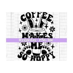 coffee makes me so hoppy png, digital download, sublimation, sublimate, easter, coffee, caffeine, bunny, rabbit, happy, funny, one color
