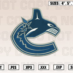 Vancouver Canucks Embroidery Designs, NFL Embroidery Design File Instant Download