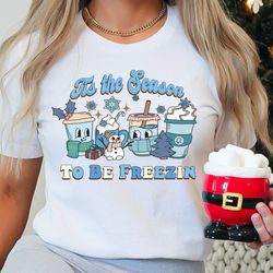 tis the season shirt tis the season to be freezin shirt retro christmas shirts holiday shirt christmas shirts for women