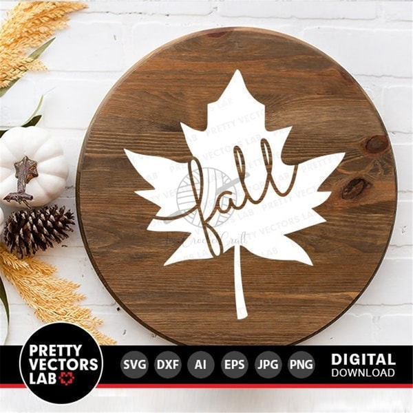 Fall Dxf Maple Leaf Svg, Fall Cut Files, Autumn Farmhouse Svg, Dxf, E | Inspire ...