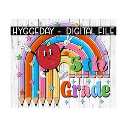 5th grade png, sublimation download, fourth grade, back to school, teacher, teacher, rainbow, rainbow, sublimate,
